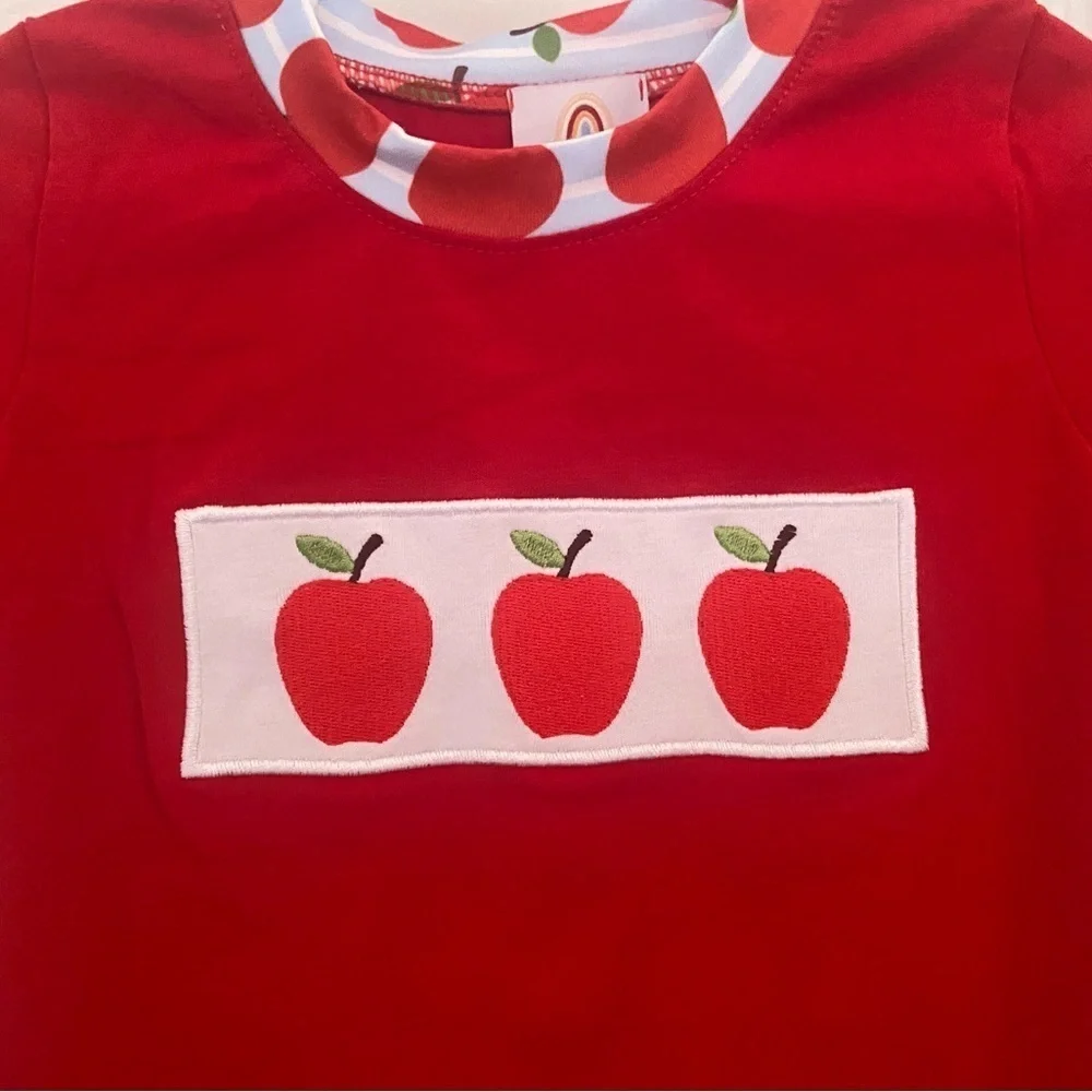 New Embroidered Apple Romper